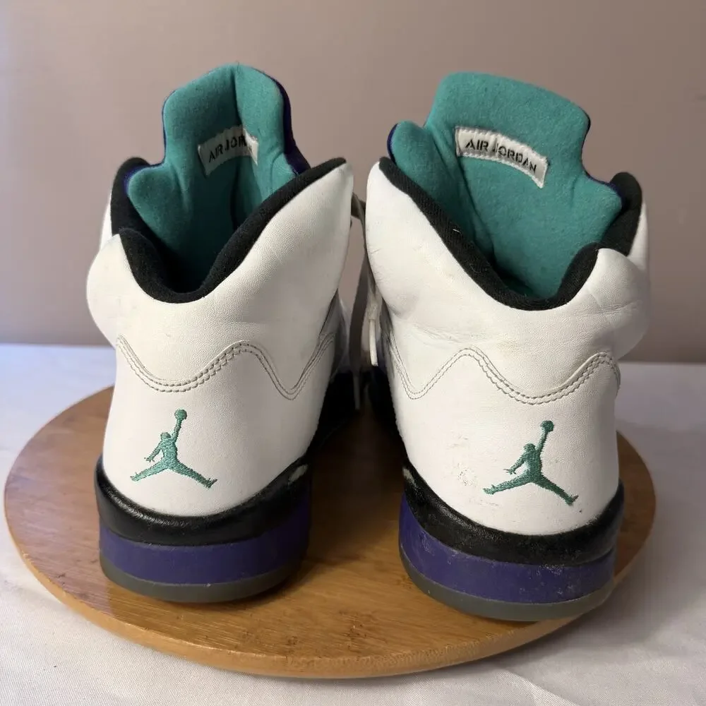 Air Jordan 5 Retro Grape 2013 Men’s Size 12 White Purple Emerald 138027-108